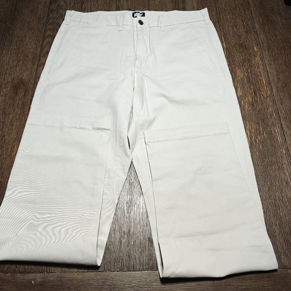New Lands' End Men's Traditional Fit Light Gray Pants Size 34 NWOT